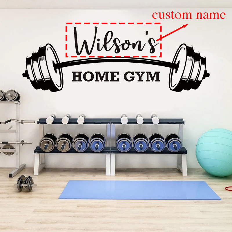 Home Gym Names - Personalisierter Wandaufkleber mit Namen für Zuhause,