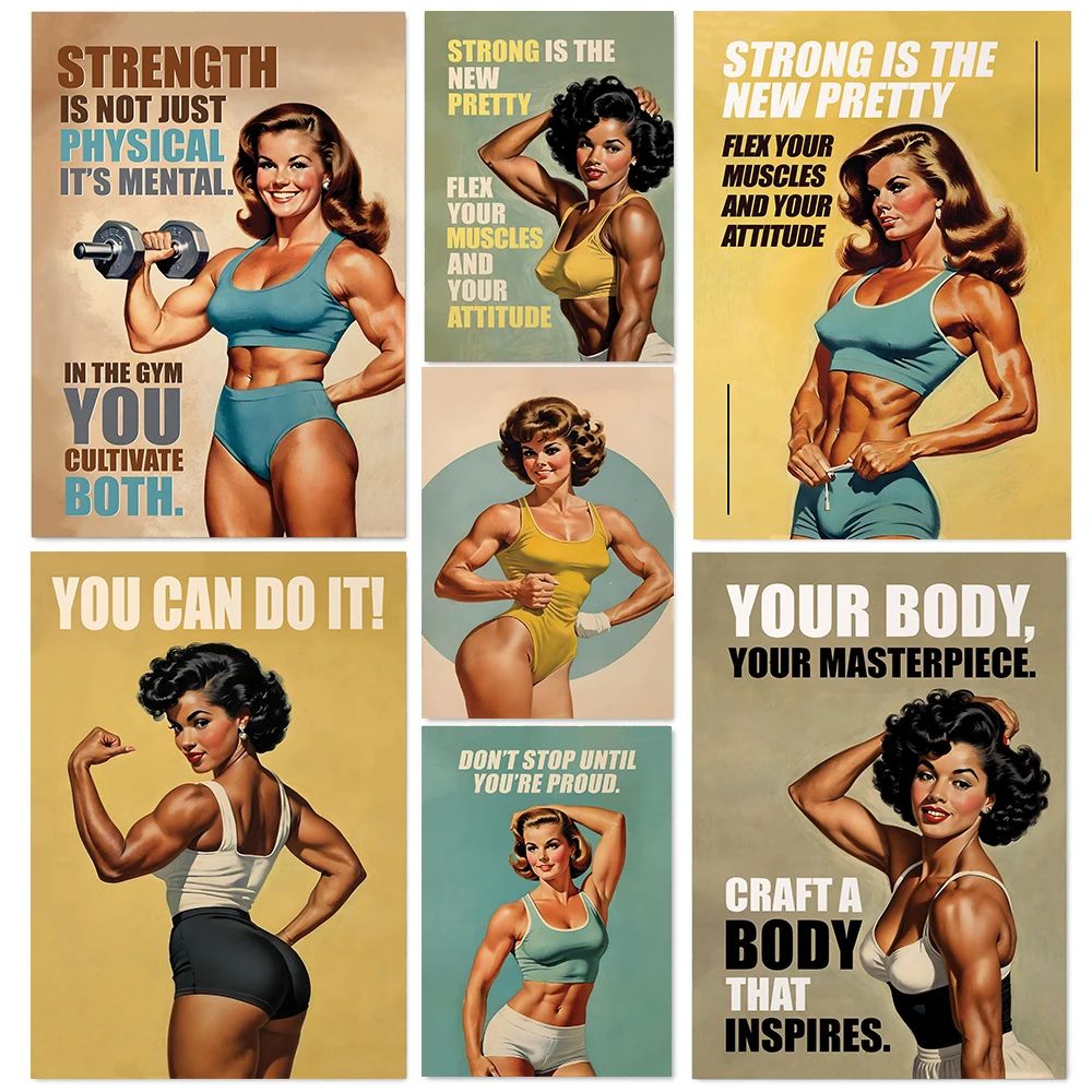 Home Gym Japan - Retro Gym Frauen Gewichtheben Fitness Poster