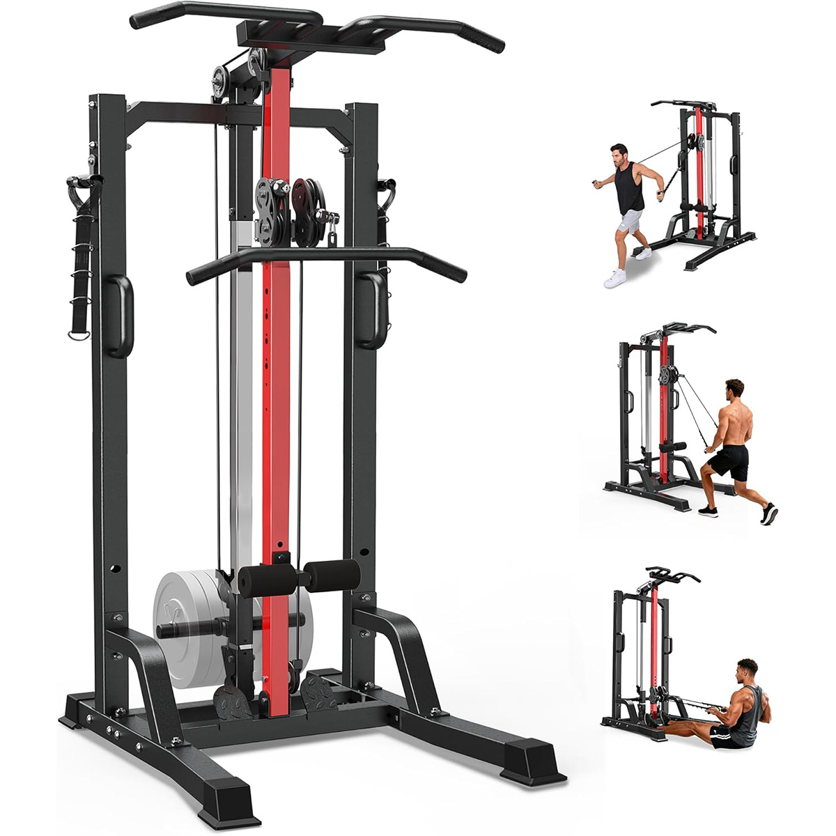 Leg Home Gym Workout - Pooboo Heimfitnessgerät - Hoch-/Niederzugsystem für Latzug,