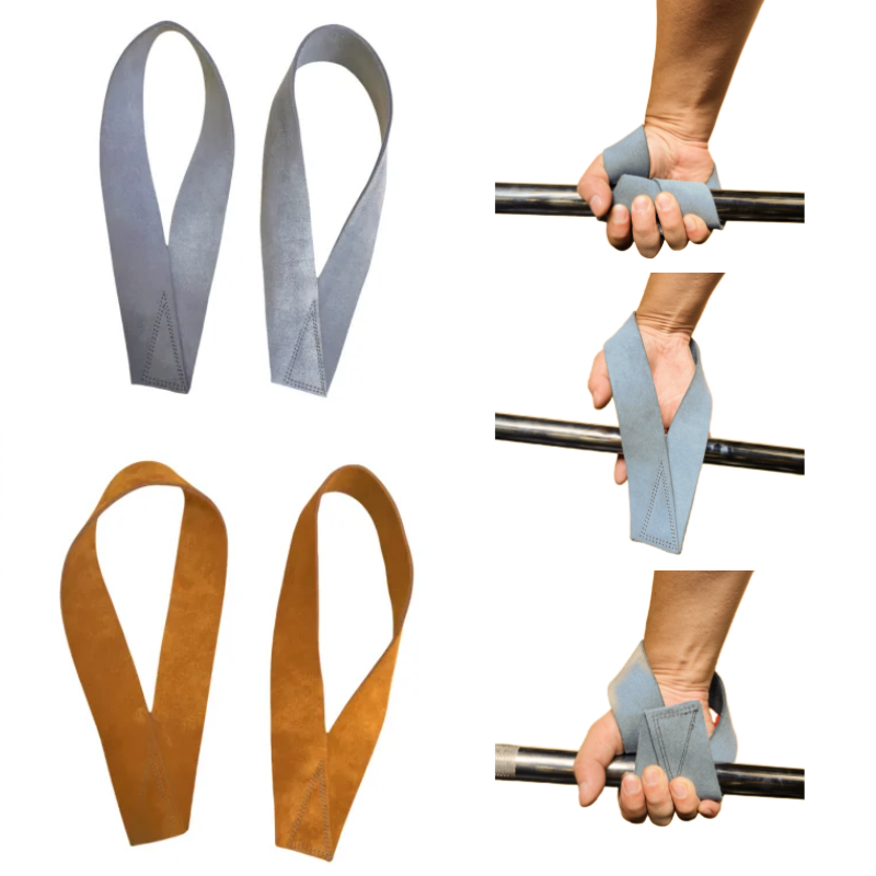 Lifting Straps Wrist - 1 Paar V-förmige Gewichtheber gurte Doppelschicht-Rindsleder-Hebe
