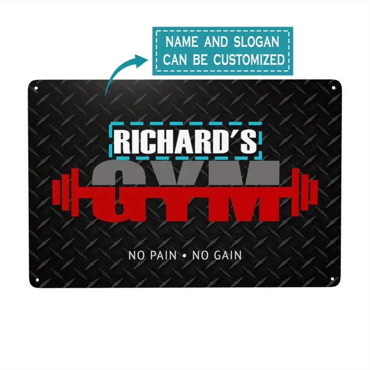 Home Gym Names - Personalisiertes Metall-Fitness-Schild Motivierende Workout-Wandkunst für Heimfitnessraum