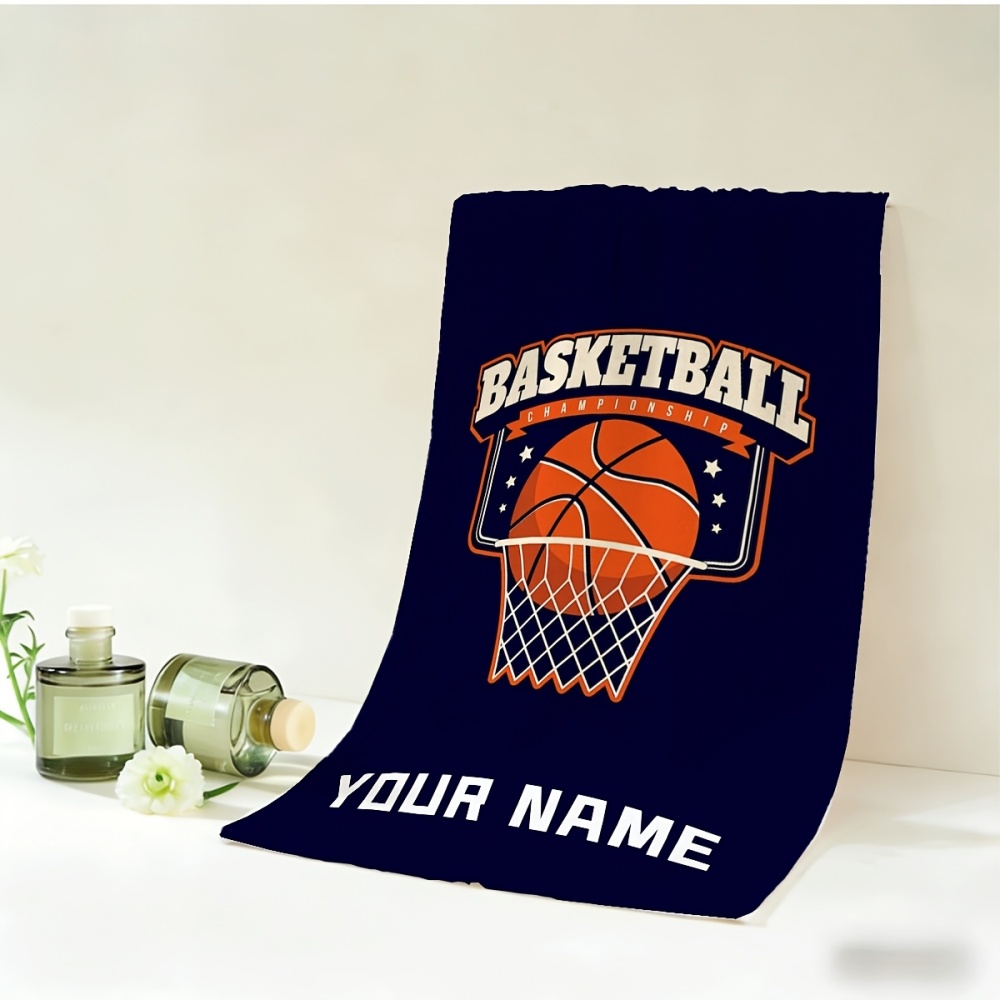 Home Gym Names - 2 Stück Basketball-Handtücher mit Namen/Text, geeignet