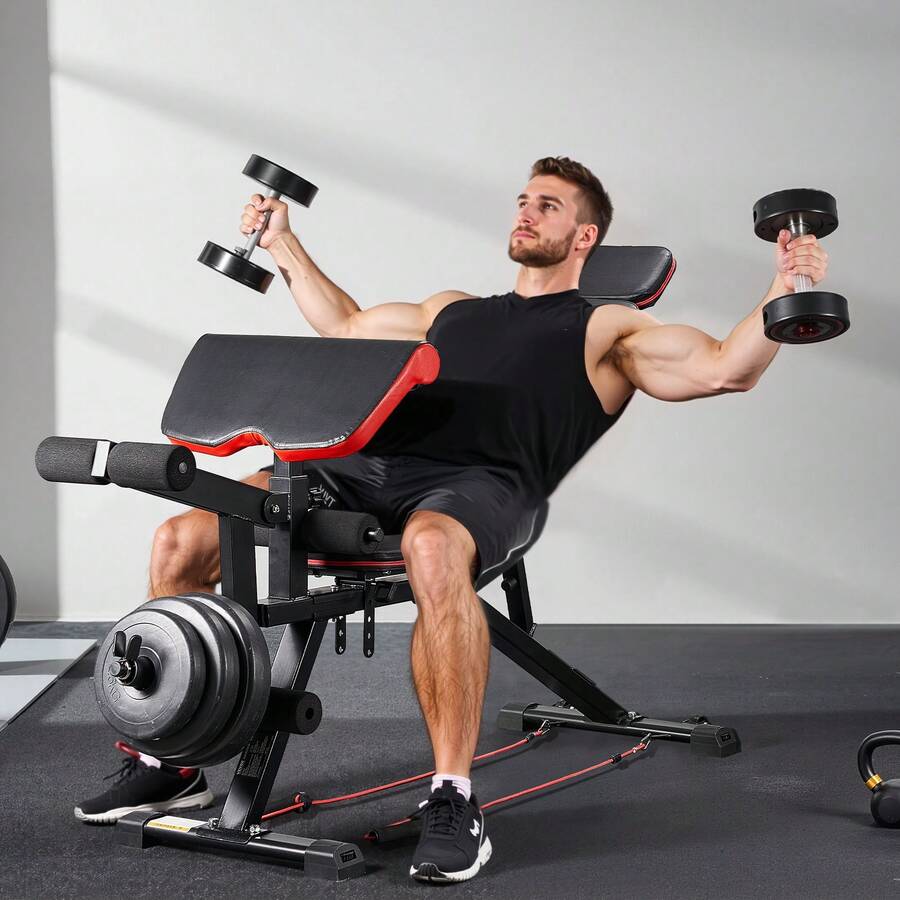 Home Gym With Leg Press - Hantelbank, 800 lbs verstellbare Hantelbank für