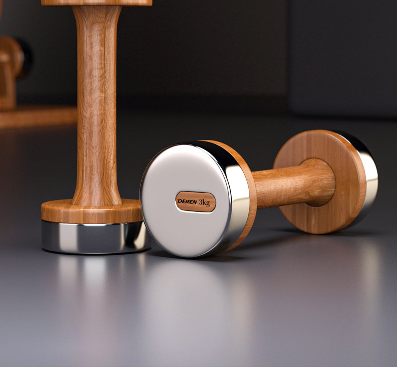 Home Gym No Equipment - Holz & Stahl Verstellbares Kurzhantel-Set für