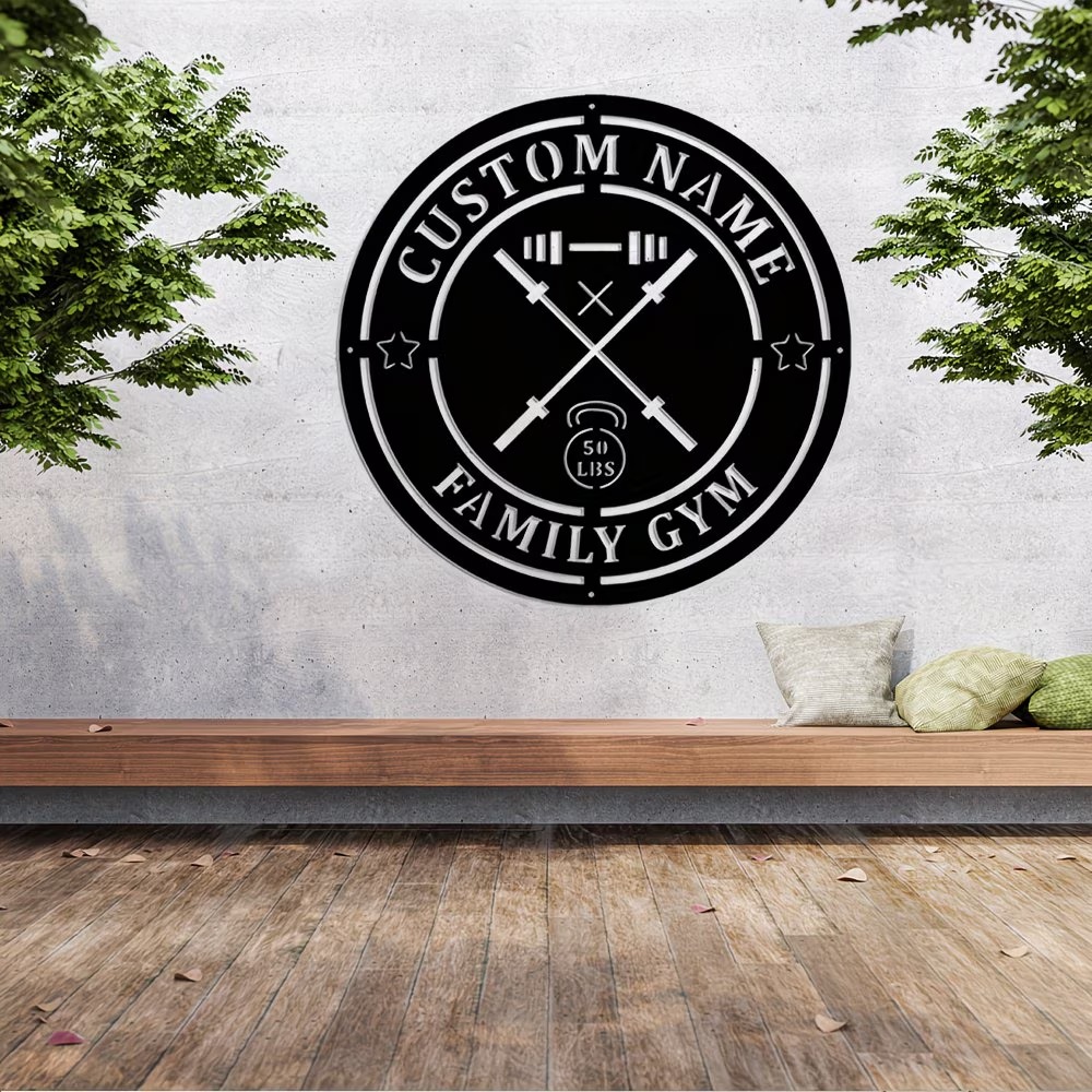 Home Gym Names - Personalisiertes Metallschild für das Fitnessstudio mit